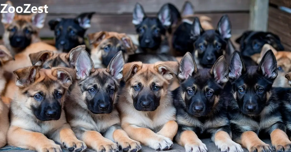 Cute German Shepherd puppies playing and growing with the manifestation of their smartness and loyalty.